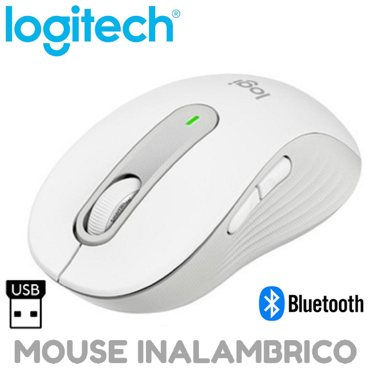 LOGITECH - MOUSE LOGITECH M650 SILENCIOSO LARGE INALAMBRICO BLUETOOTH BLANCO