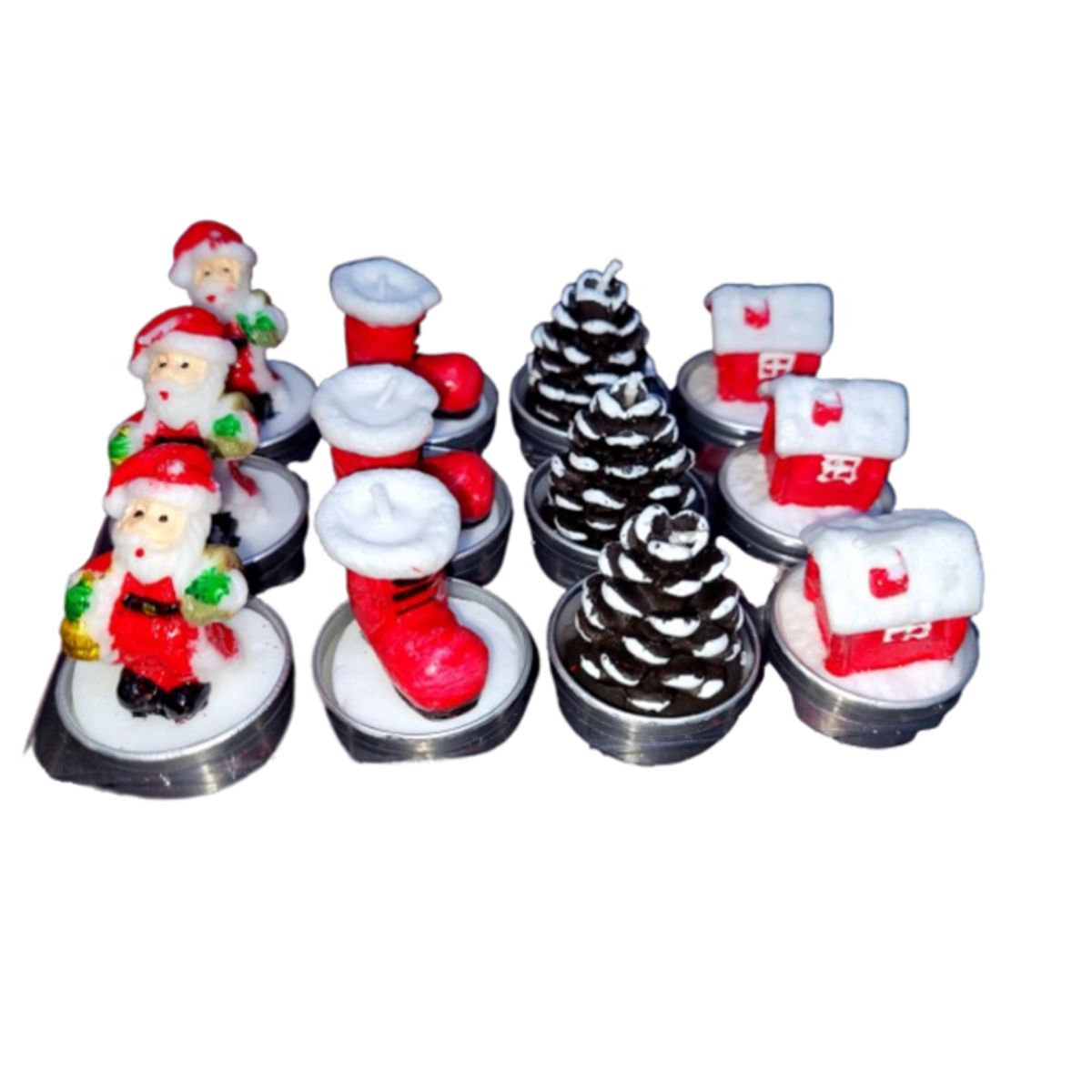 GENERICO - 12 Velas de navidad, 4 diseños