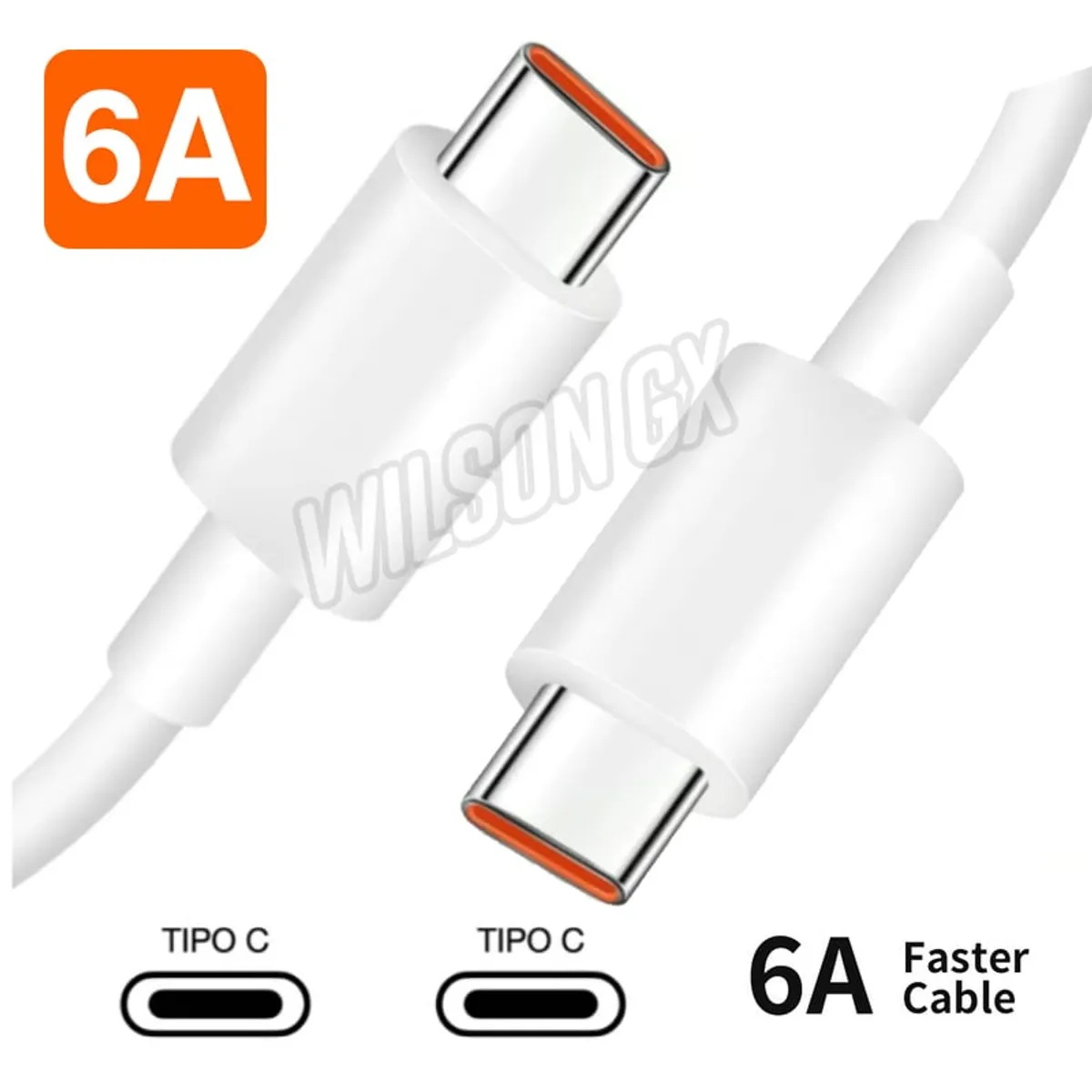 GENERICO - Cable Tipo C a Tipo C de 6A Carga Rapida para Xiaomi USB-C 1 Metro