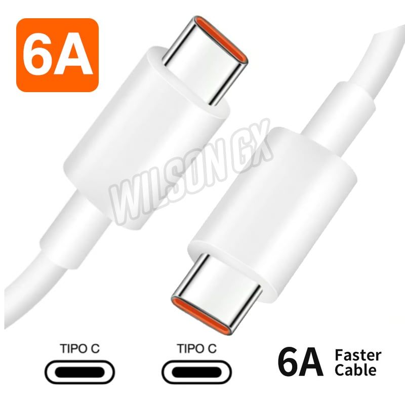 GENERICO - Cable Tipo C a Tipo C de 6A Carga Rapida para Xiaomi USB-C 1 Metro