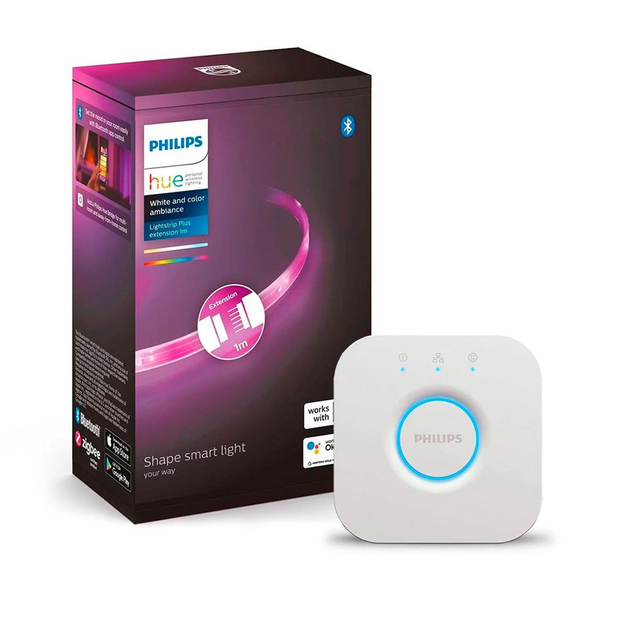 PHILIPS HUE - PHILIPS HUE Kit Tira Luz Led 1m + Bridge Smart
