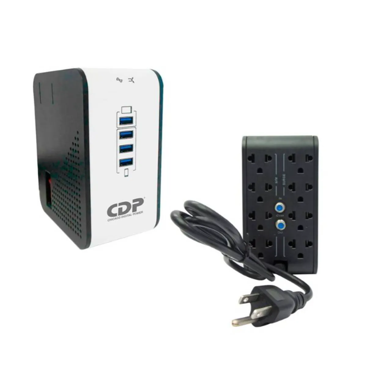 CDP - ESTABILIZADOR CDP R2CU-AVR1008I 1000VA/720W 8 SALIDAS 4 PORT USB