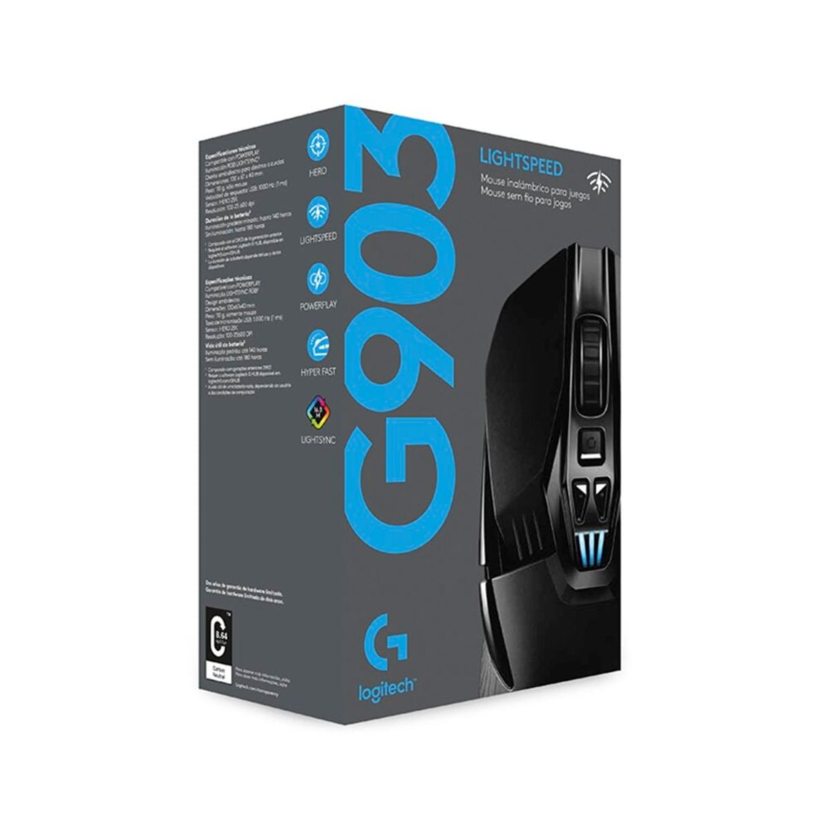 LOGITECH - MOUSE LOGITECH G903 910-005670 INALAMBRICO GAMING NEGRO