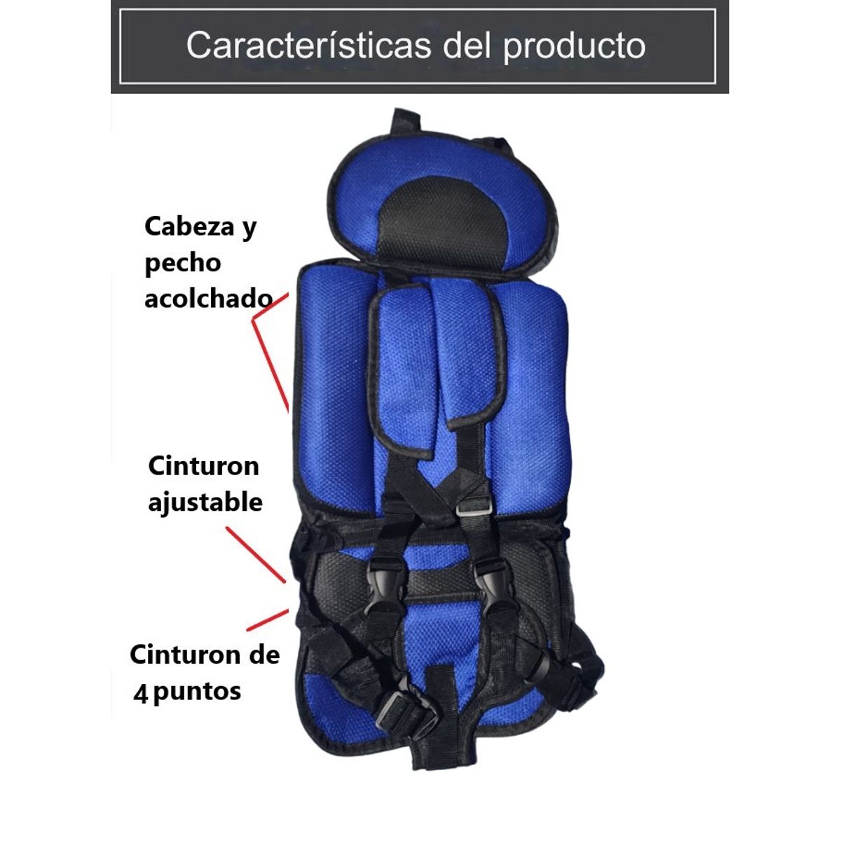 GENERICO - Silla Carro Bebe Seguridad Cinturón Infantil Asiento AZUL
