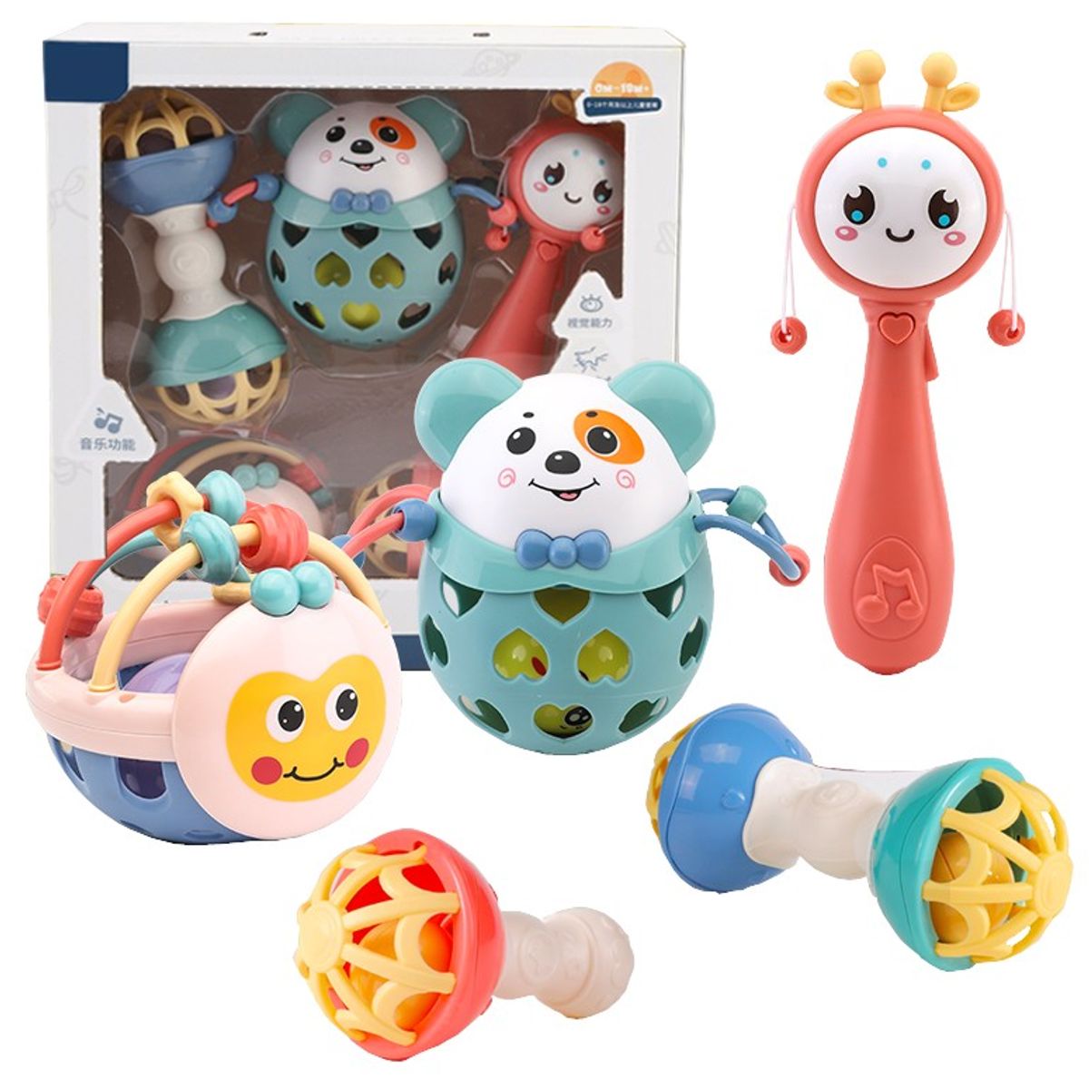 GENERICO - SET DE JUGUETES SONAJEROS BEBE MUSICAL
