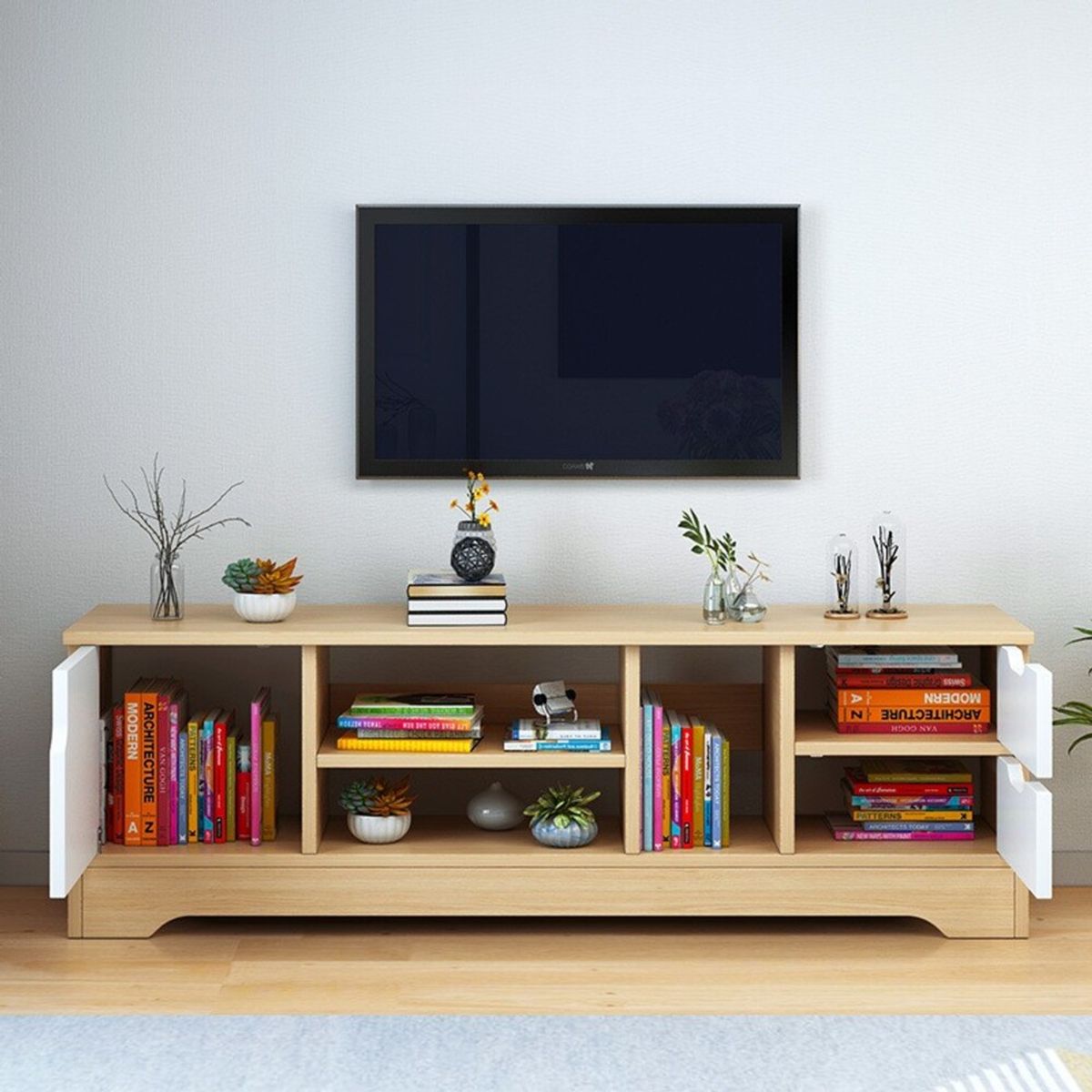 TU MESITA - Mesa de TV Zizure Marrón-Blanco 120cm