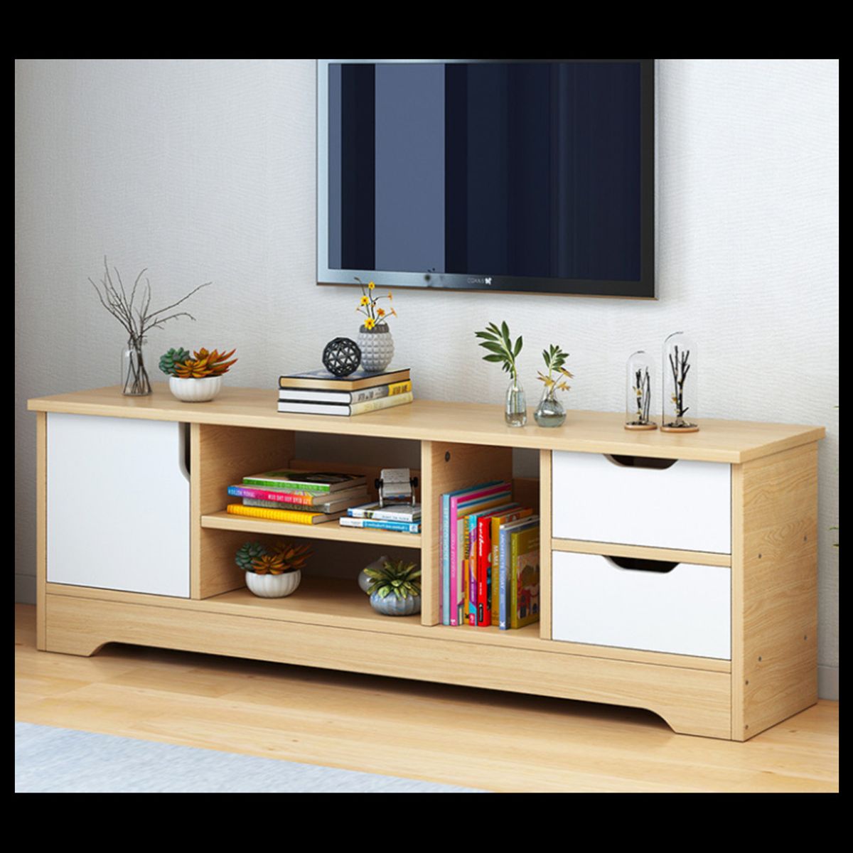 TU MESITA - Mesa de TV Zizure Marrón-Blanco 120cm