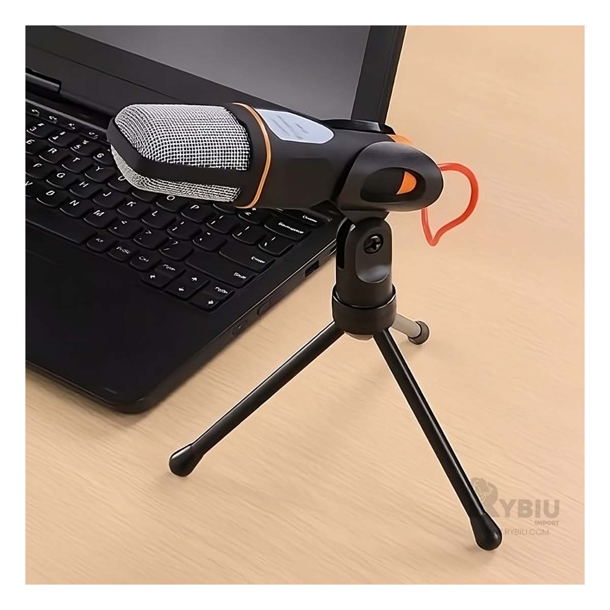 RYBIU IMPORT - Microfono Alambrico en Color Negro Y+Papel de Regalo