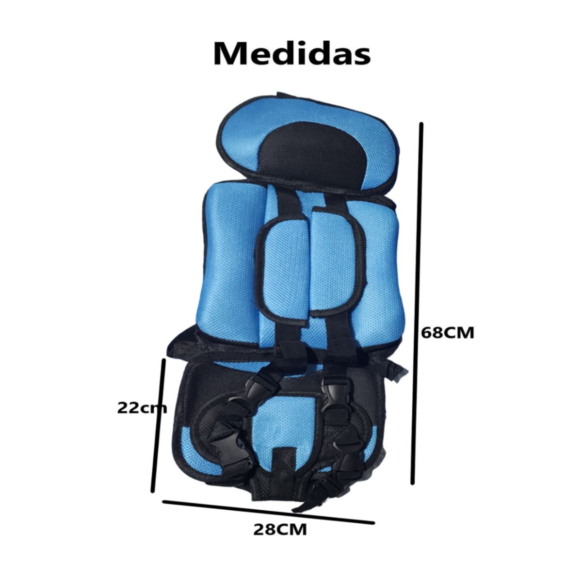 GENERICO - Silla para Carro CELESTE Bebe Seguridad Cinturón Asiento