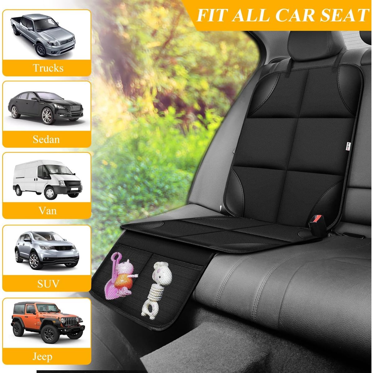 CARJOLLITY - RESPALDAR FUNDA PROTECTOR REFORZADO DE ASIENTO CAMIONETA