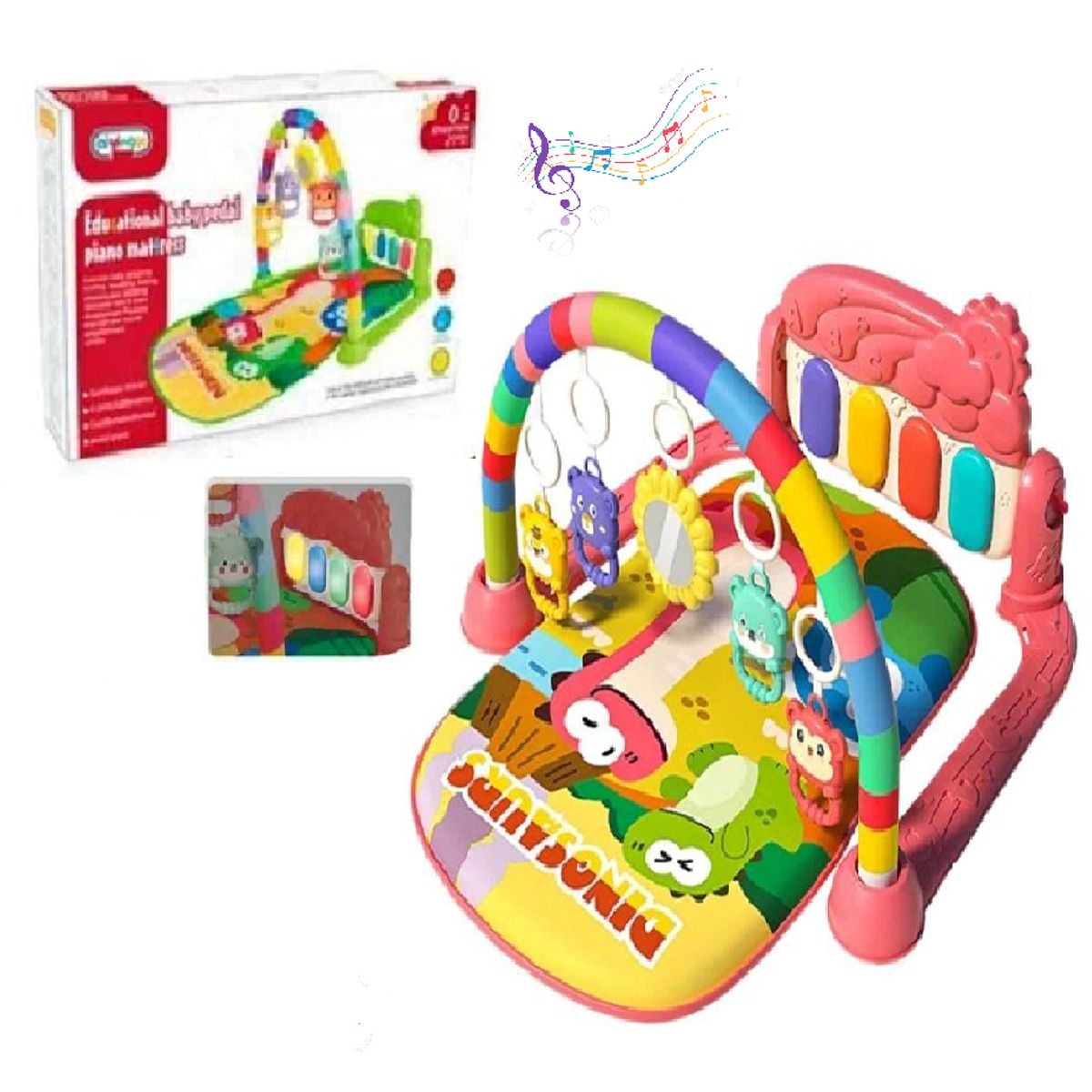 GENERICO - Gimnacio Piano diseño Dino Musical - Rosado