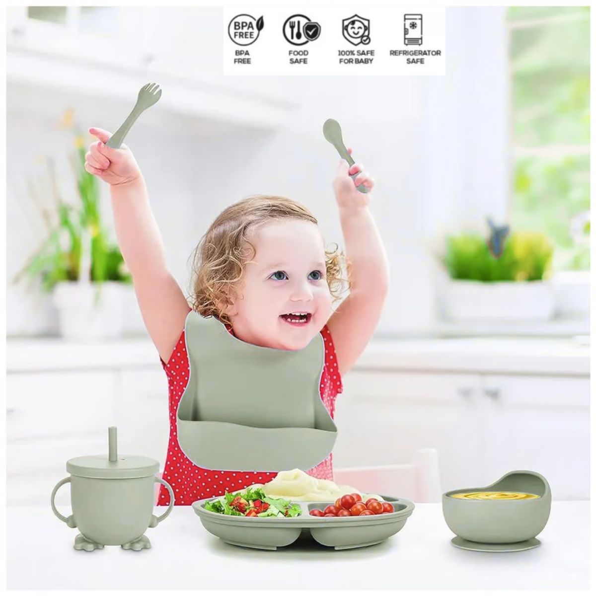 CUZKA - Set de Platos de Silicona «PIATTO» Gray