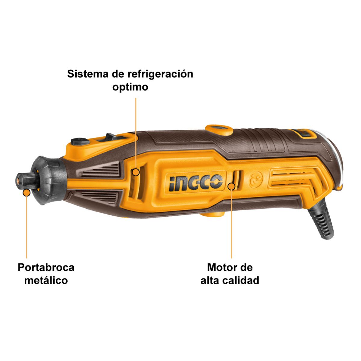 INGCO TOOLS - MINI RECTIFICADORA INGCO 130W + KIT 252 PIEZAS MG133281
