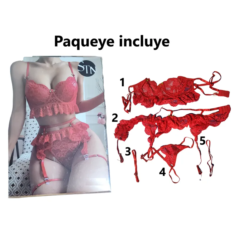 GENERICO - Conjunto Lencería de ropa interior y sostén cómodo