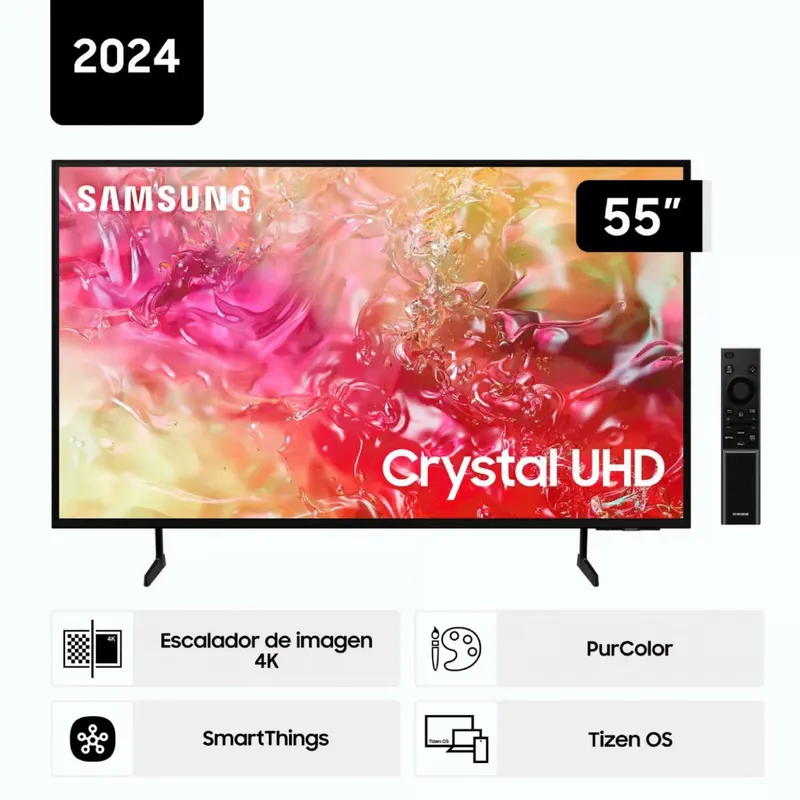 SAMSUNG - Televisor Samsung LED 55 Crystal UHD 4K Tizen OS Smart TV 55DU7000