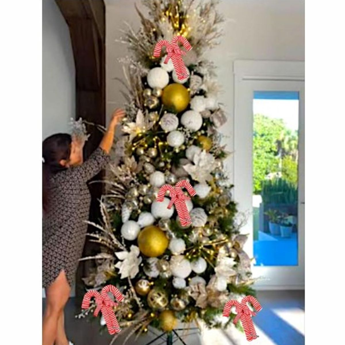 GENERICO - Bastón Navideño  Decorativo  de Calidad 24 cm