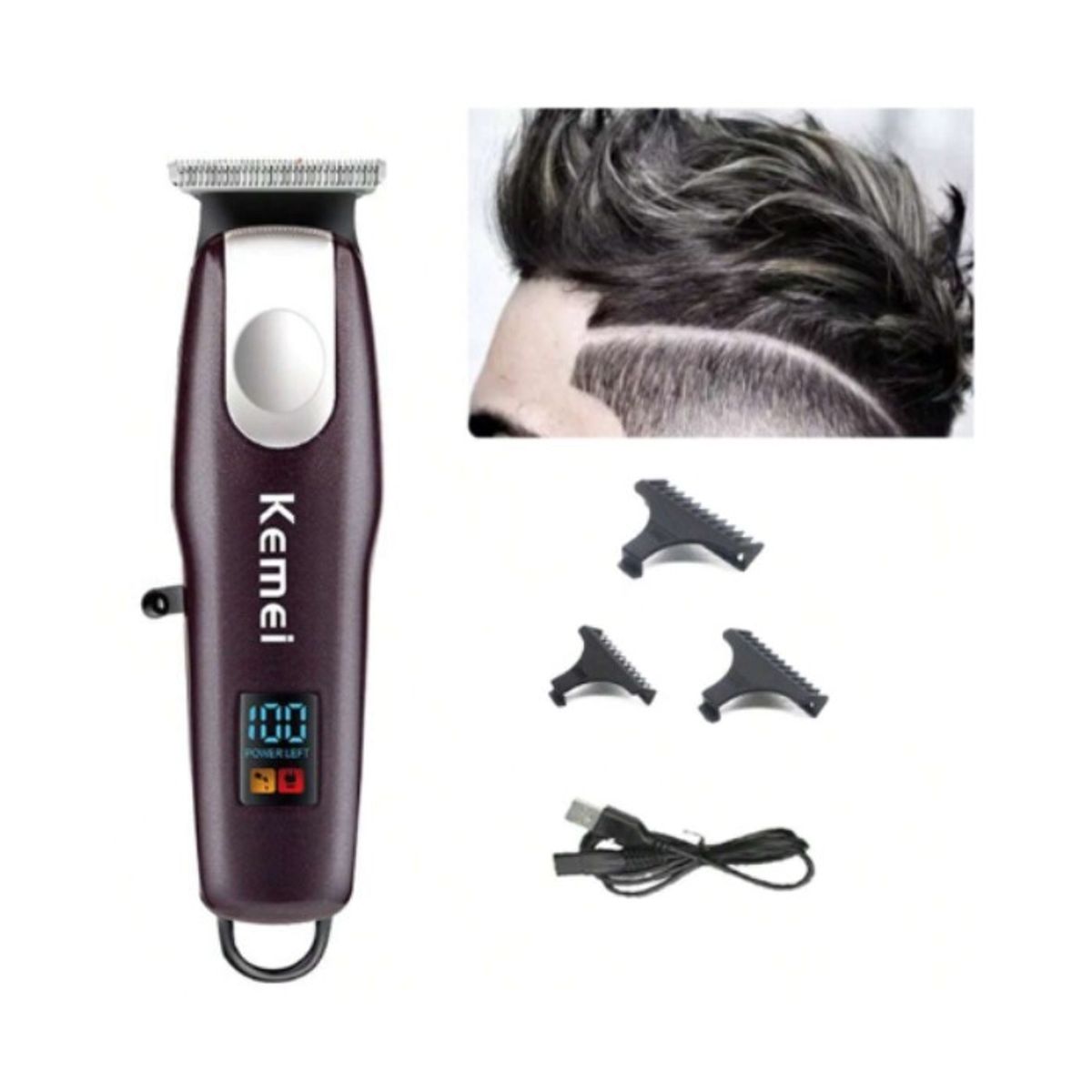 KEMEI - Kemei - Cortadora de cabello inalámbrica profesional KM-PG233