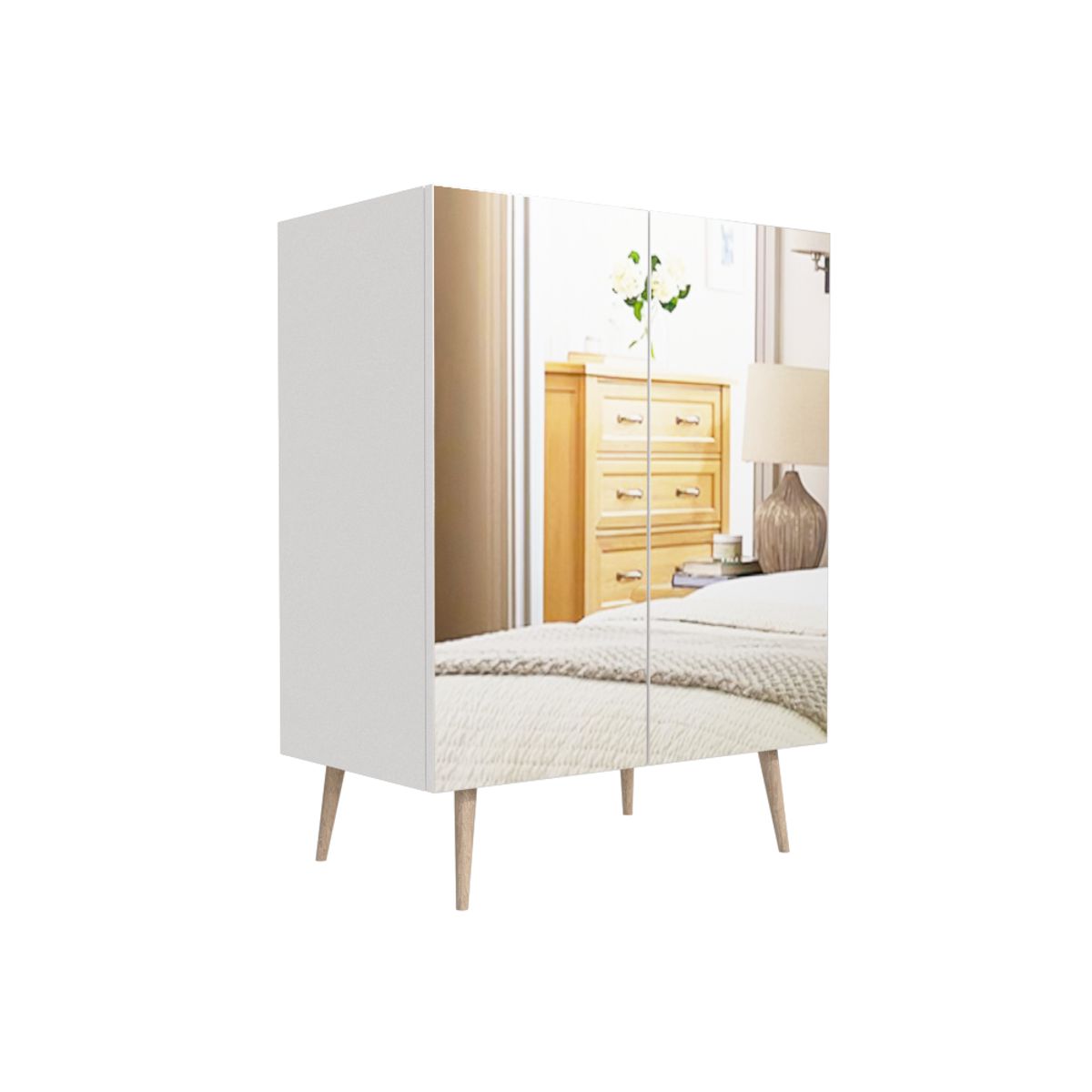 MUEBLES MACRUMO - ZAPATERO CLÁSICO + PUERTAS CON ESPEJO Y SISTEMA PUSH