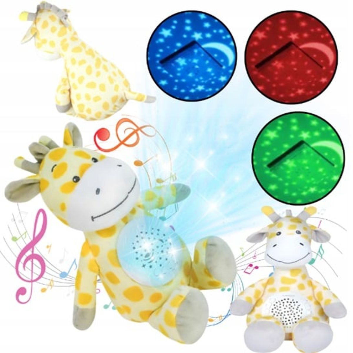 GENERICO - PELUCHE PROYECTOR MUSICAL MODELO JIRAFA
