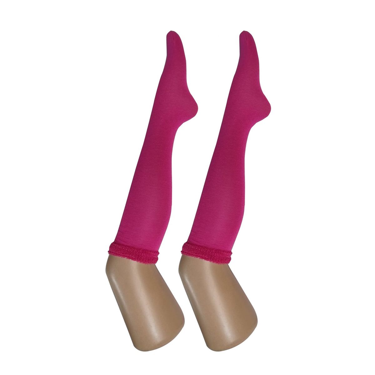 WHITE - Medias Fucsia  de Algodón_.