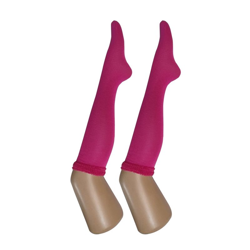 WHITE - Medias Fucsia  de Algodón_.