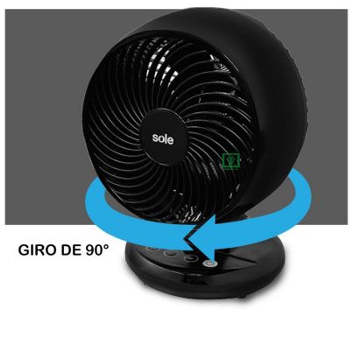 SOLE - Ventilador Sobre Mesa Turbomax SOLAIR016 Negro