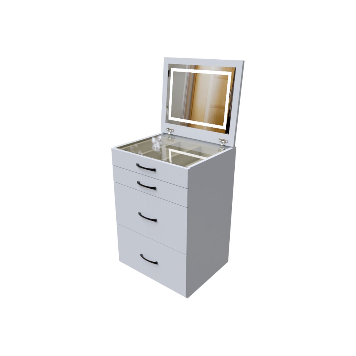 MUEBLES MACRUMO - TOCADOR PLEGABLE + ASIENTO + CAJONES