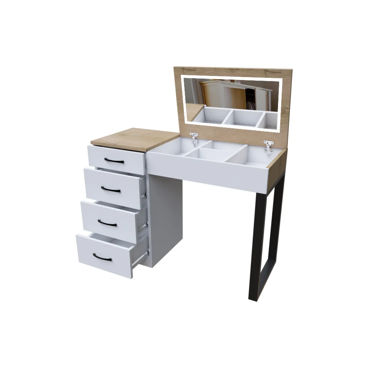 MUEBLES MACRUMO - TOCADOR PLEGABLE + PATA DE FIERRO CON ACABADO AL HORNO