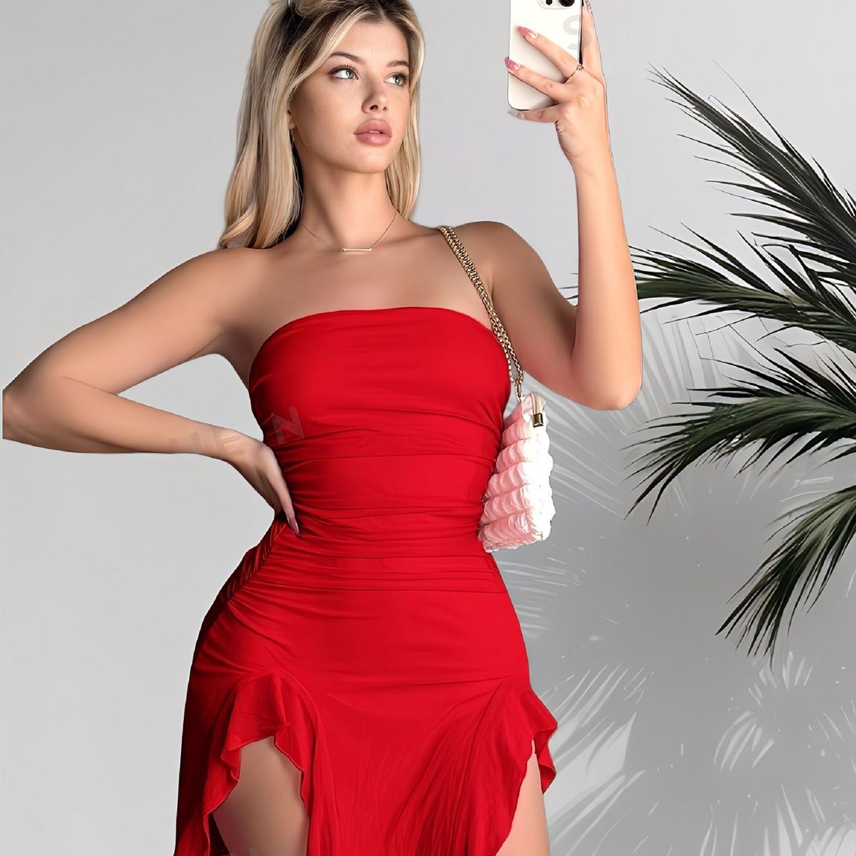 GENERICO - VESTIDO LOLITAS VOLANTES ROJO