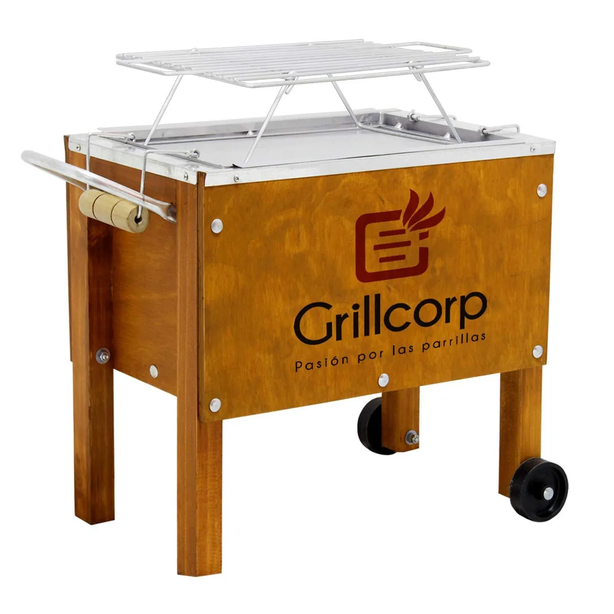 GRILLCORP - Caja China Chica Premium + Parrilla de Varillas + Carbón 2kg
