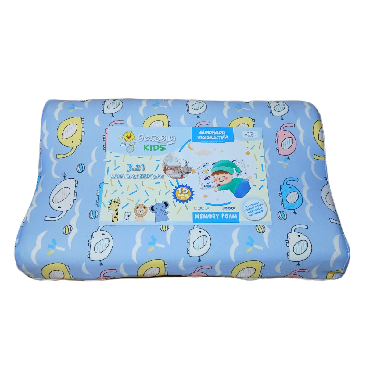 GOLDSUN - ALMOHADA VISCOELÁSTICA  KIDS 40x25cm. memory foam.