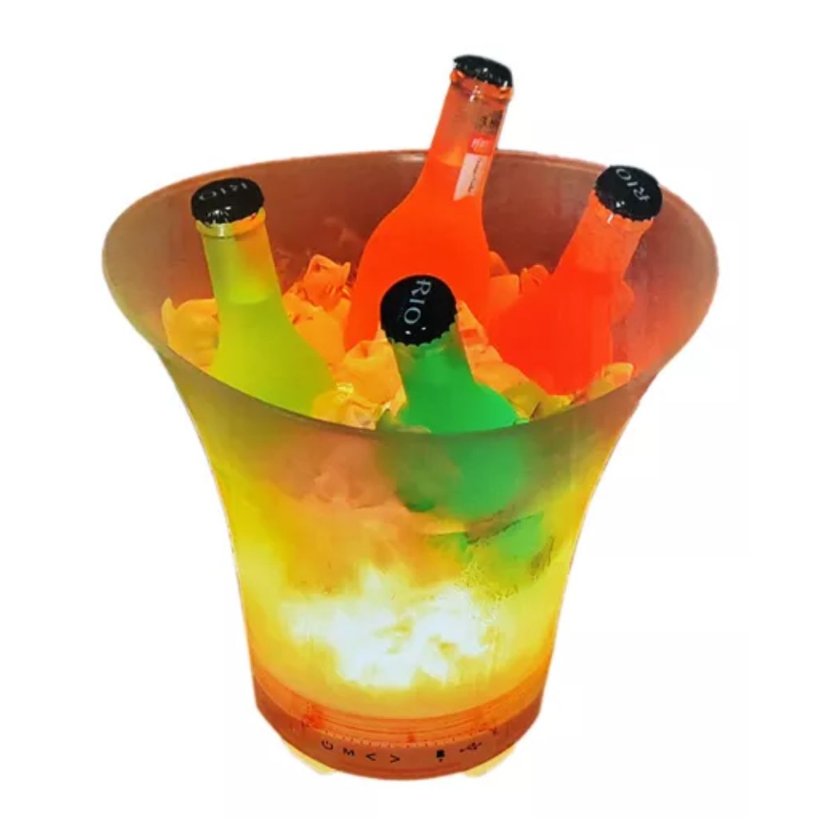 SEISA - Parlante Hielera Bluetooth Recargable Luz RGB Cubeta Cubo 7 Litros