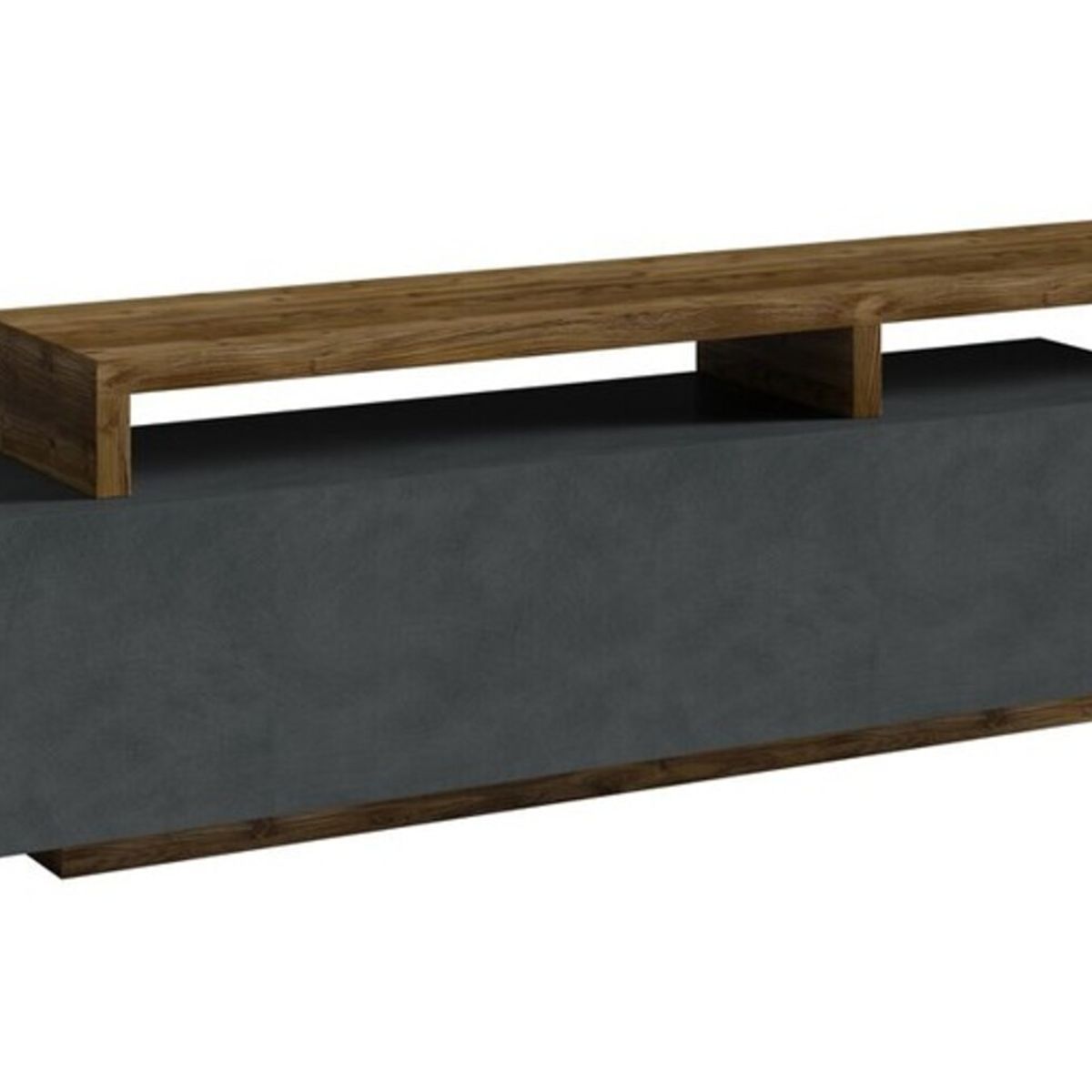 TU MESITA - Mesa de TV Moderna Sibarys color NegroMarrón 1 cajón TU MESITA