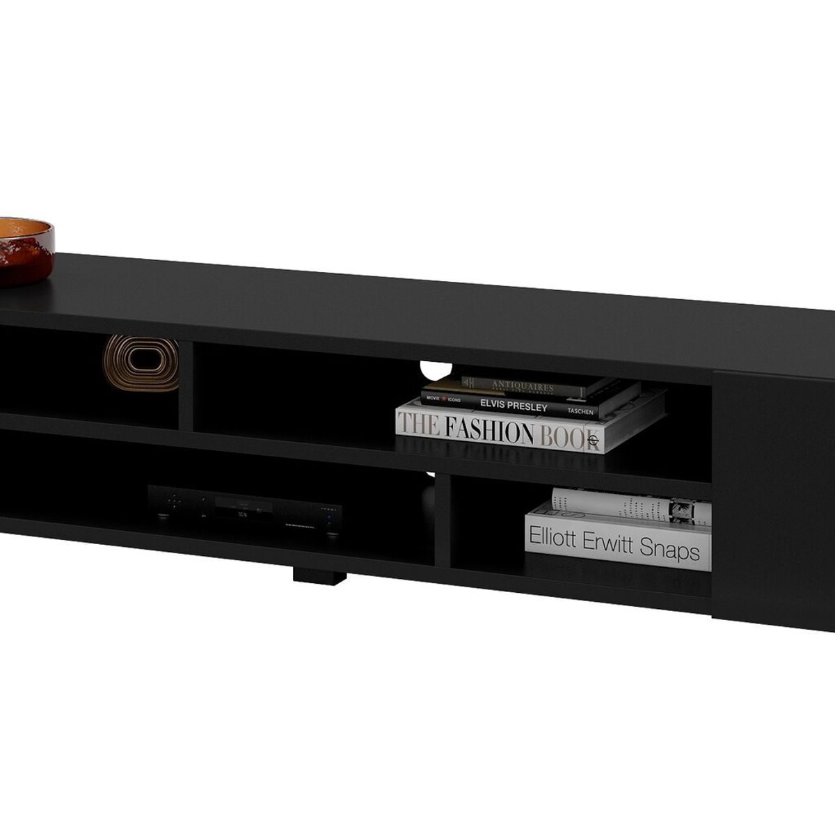 TU MESITA - Mesa de TV Moderna Genius color Negro 2 puertas TU MESITA