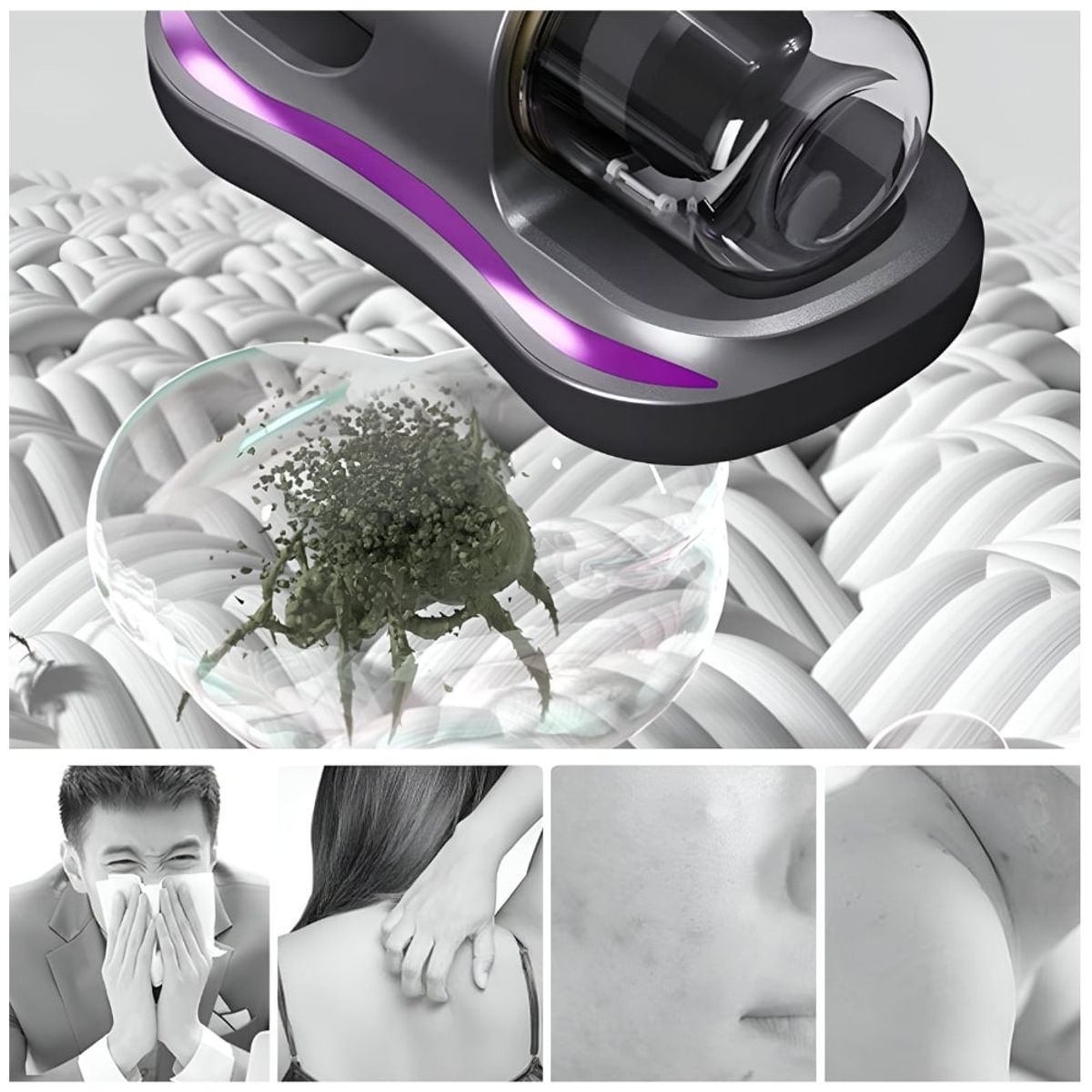 MINARI - Aspiradora Anti-Ácaros Ultravioleta UV Inalámbrica A90