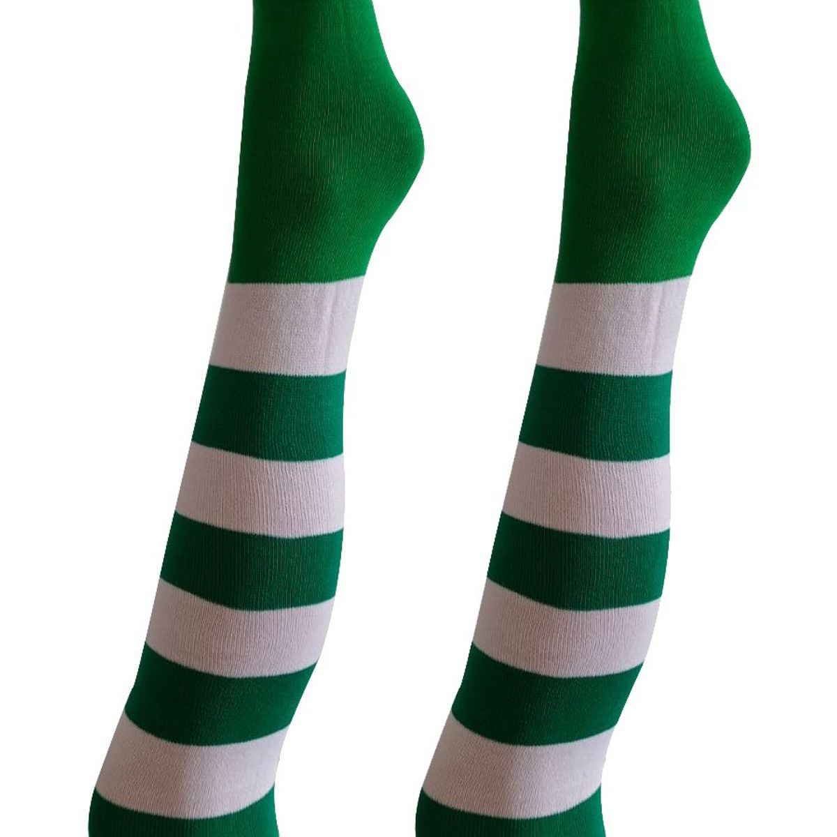 WHITE - Medias Rayas Blanco y Verde  disfraz navidad_.