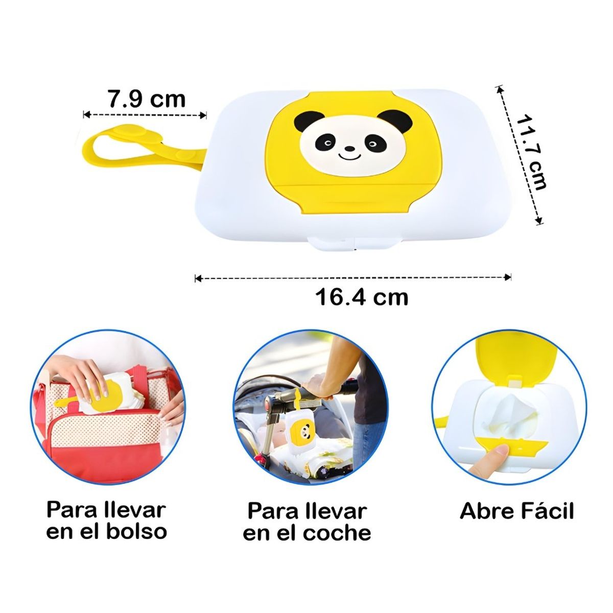 GENERICO - Estuche Plástico para Almacenar Toallitas Húmedas - Amarillo