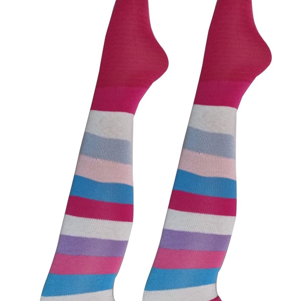 WHITE - Medias Rayas Multicolor  halloween disfraz_.