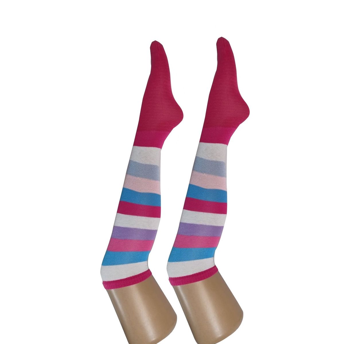 WHITE - Medias Rayas Multicolor  halloween disfraz_.