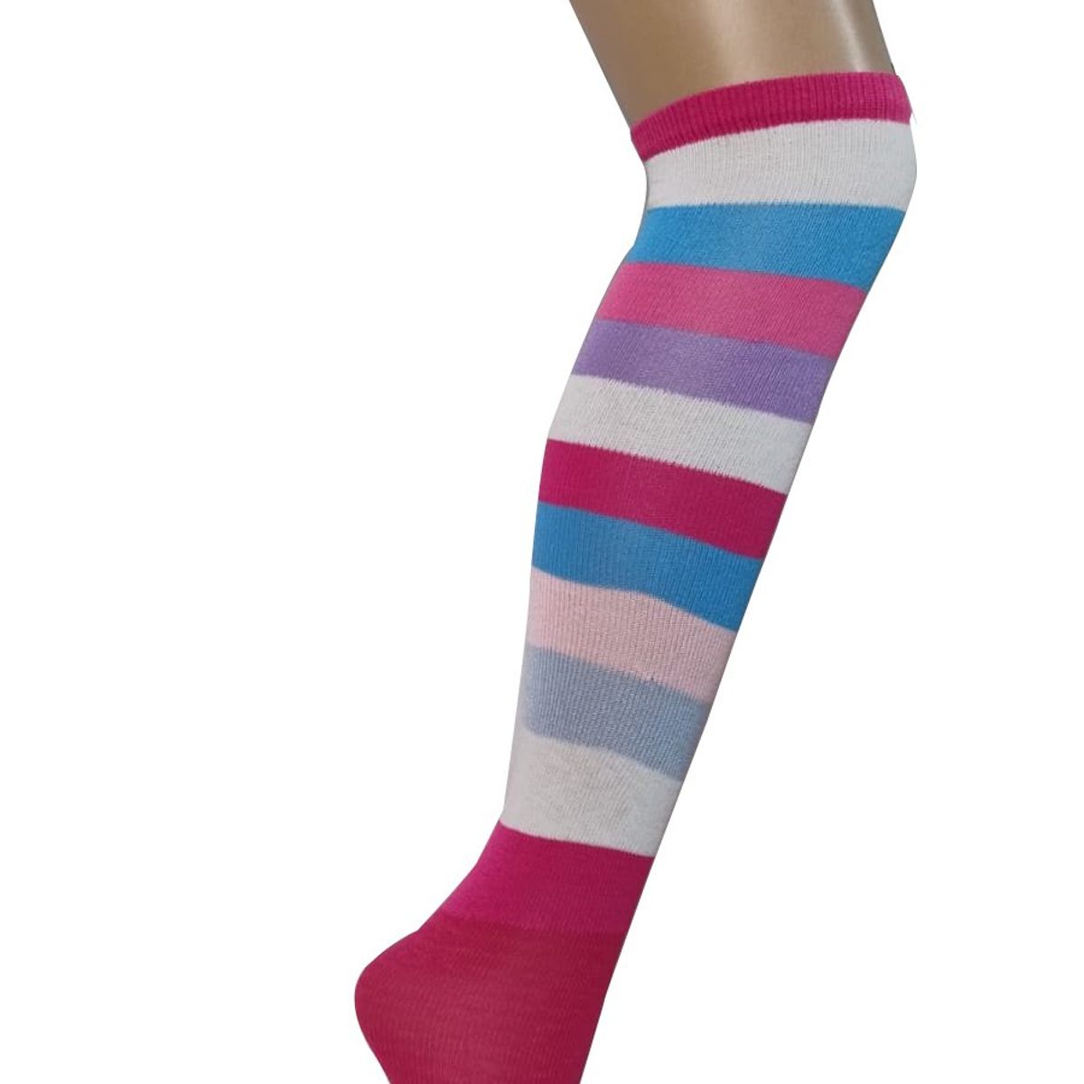 WHITE - Medias Rayas Multicolor  halloween disfraz_.