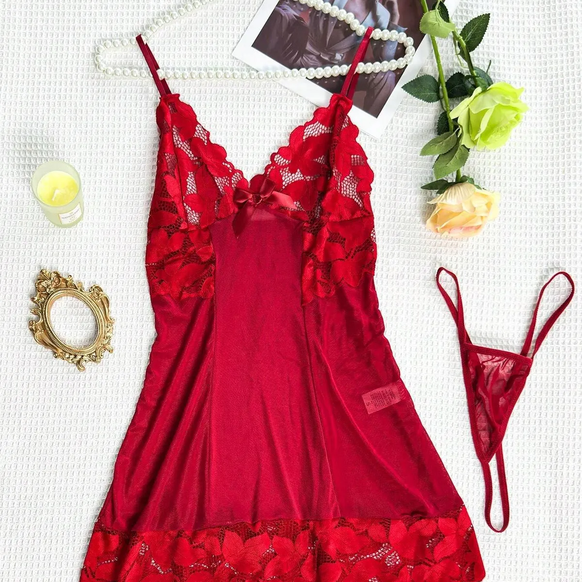 GENERICO - LENCERIA ROJO LOLITAS BABY DOLL