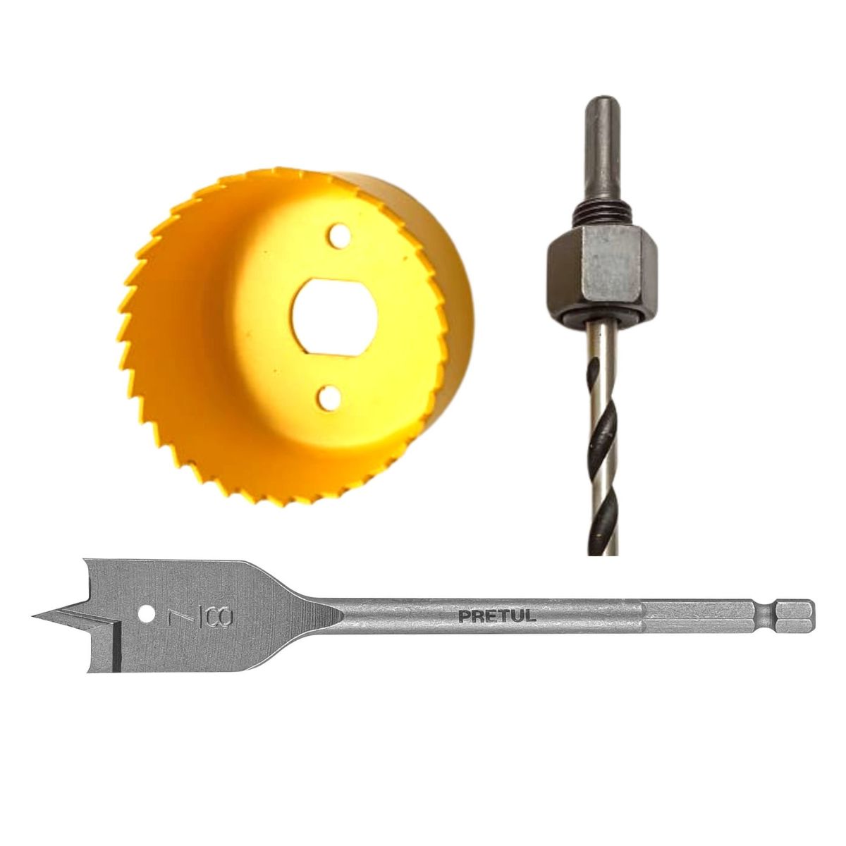 PRETUL - Kit para instalar cerradura 3 piezas brocasierras - pretul