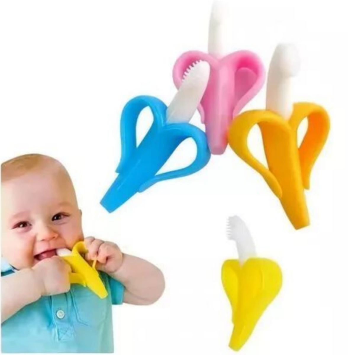 GENERICO - Mordedor de Silicona para bebes Estilo Banana con Estuche