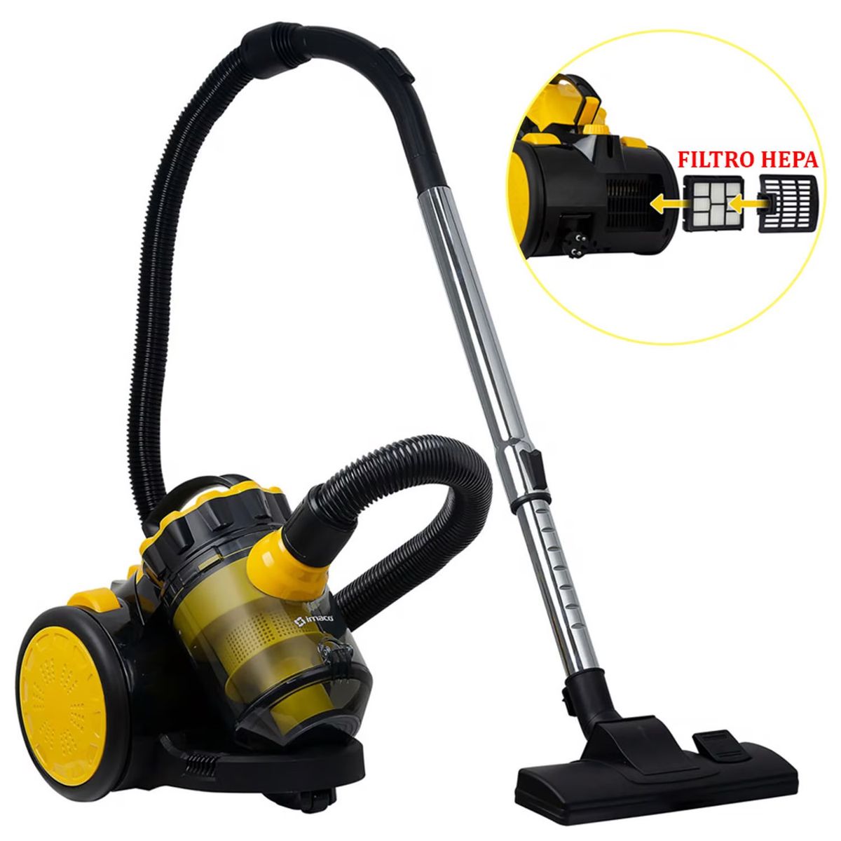 IMACO - Aspiradora de Arrastre IA1522 Filtro Hepa 1000W