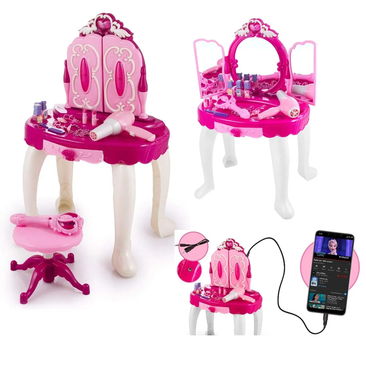 GENERICO - Juego Tocador Para Niña con Accesorios y MP3 Musical y Luces