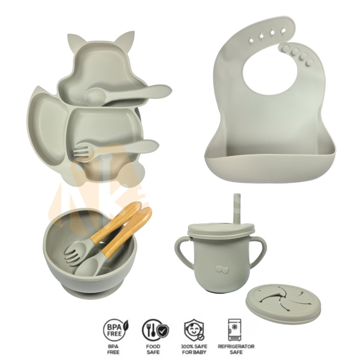 CUZKA - Set de Platos de Silicona «PIATTO» Gray