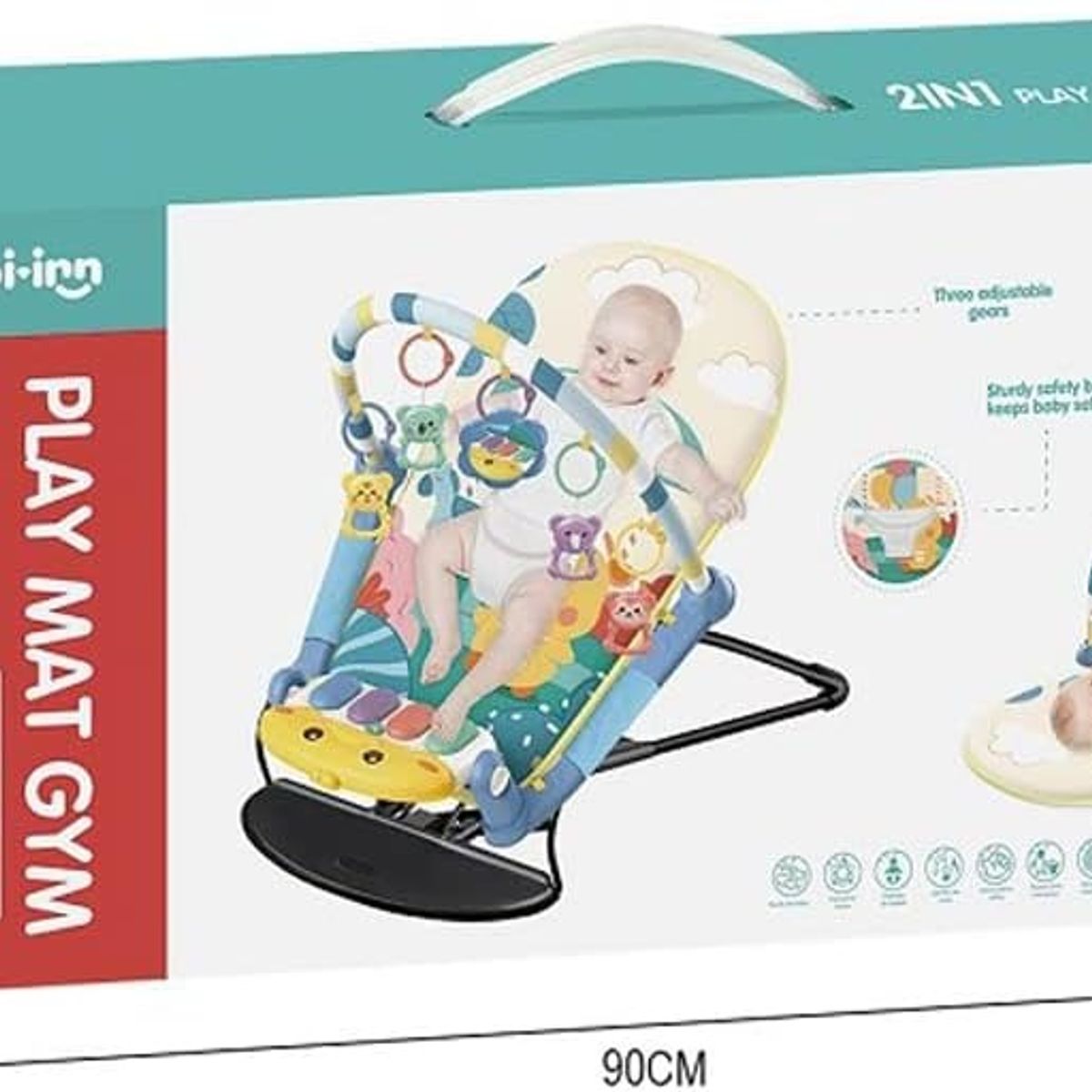 GENERICO - GIMNASIO MULTIFUNCIONAL DIDACTICO MECEDOR PARA BEBE 2 EN 1