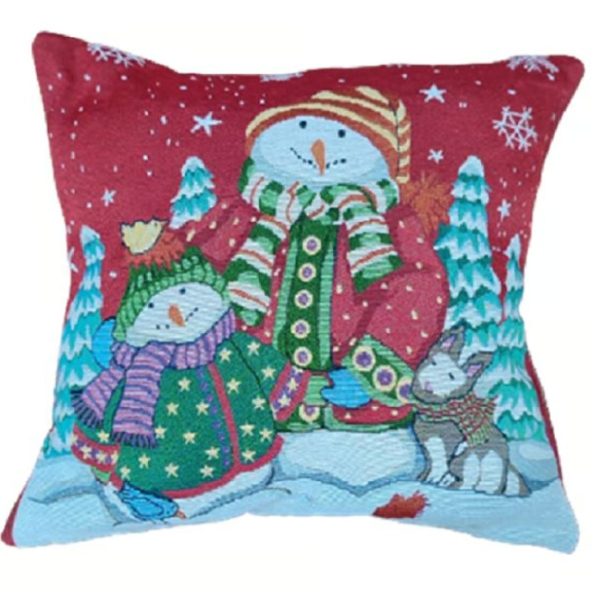 GENERICO - Funda Cojín Muñeco de Nieve Navideño Doble cara 45 x 45cm