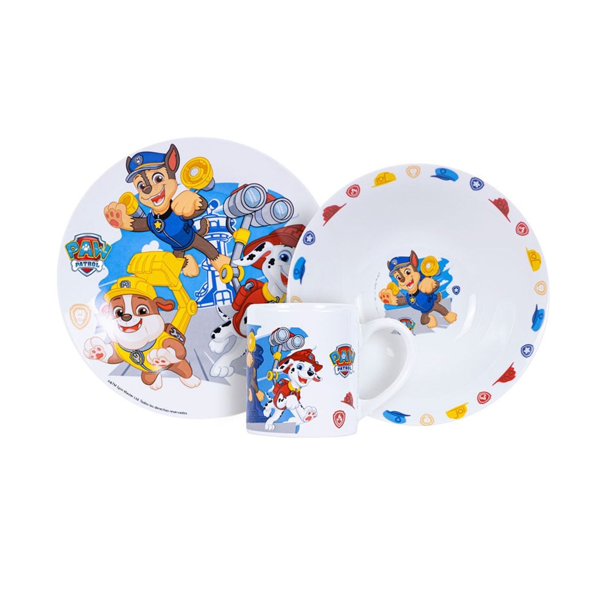 SCOOL - Vajilla infantil Ceramica 3Pz Paw Patrol Scool 703074