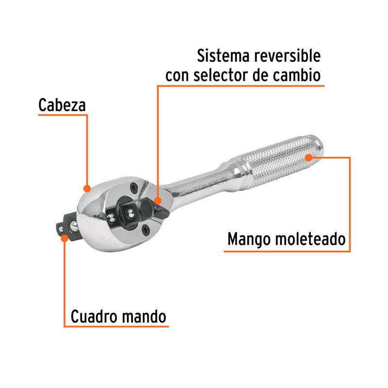 TRUPER - Ratchet Triple Encastre 1/4" 3/8" y 1/2" TRUPER 13649
